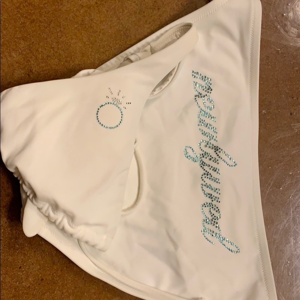 VS newlywed white rhinestone bikini set